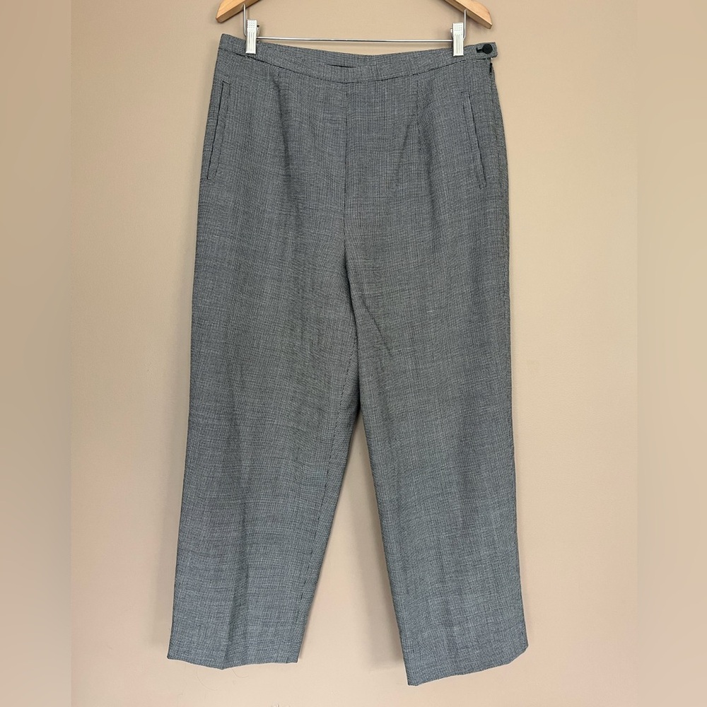 {Pendleton} Virgin Wool Straight Leg Trouser Pants in Black & White - Womens 16